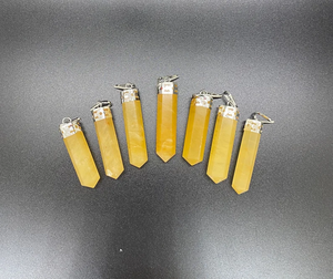 Collar de cristal curativo natural con colgante de lápiz de Aventurina amarilla al por mayor promueve la prosperidad confianza Ideal para regalos Reiki - Product Image 3