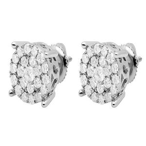 Boucles d'oreilles élégantes en grappe avec diamants cultivés en laboratoire en or 10 carats bijoux de qualité supérieure pour femmes mariages et fêtes - Product Image 2