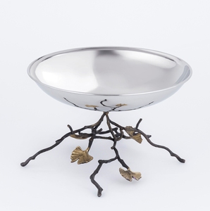 Usine indienne de grands bols à motifs floraux assiettes plateaux-bols à salade de fruits et de noix en laiton acier objets décoratifs pour la maison - Product Image 2