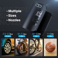 Portable Car Air Pump Digital Tire Inflator Air Compressor Rechargeable Fast Inflation with LCD Display and LED Light