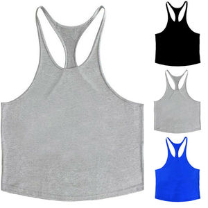 Venta al por mayor de camisetas sin mangas para hombre con logotipo personalizado de poliéster para entrenamiento gimnasio Y espalda para hombre Camiseta sin mangas con tirantes - Product Image 3