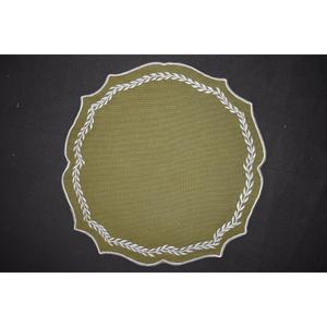 แผ่นรองจานสานมือจากหญ้าทะเลธรรมชาติ รูปทรงกลม เป็นมิตรกับสิ่งแวดล้อม ลายหอยเชลล์ ผลิตจากผ้าฝ้าย ราคาประหยัด - Product Image 1