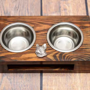 Support de bol en bois pour animaux de compagnie Bol de nourriture pour chien en bois massif Ustensiles de meilleure qualité par Crescent Crafts - Product Image 2