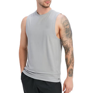 Haute qualité personnalisé hommes sans manches débardeurs respirant coton Streetwear maillots prix de gros - Product Image 1