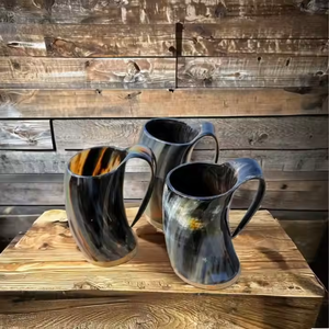 Tasse en corne naturelle de haute qualité à boire par l'artisanat en croissant - Product Image 3