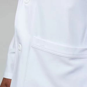 เสื้อโค้ทแลปผ้าฝ้ายสำหรับโรงพยาบาลแขนยาวมีกระเป๋า - Product Image 6
