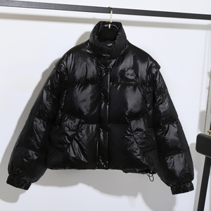 Chaqueta acolchada recortada de manga desmontable cálida de invierno de alta calidad 90% abrigo de plumón de pato blanco para mujer - Product Image 4