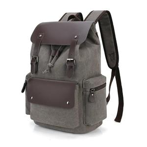 Vente en gros toile unisexe sac de bureau pour ordinateur portable sac à bandoulière personnalisé OEM mode voyage cordon grande capacité sac à dos d'étudiant - Product Image 1