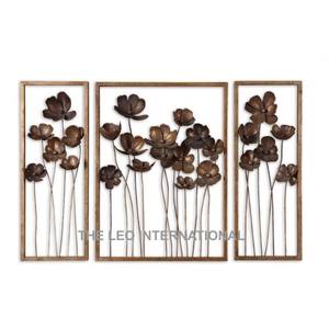 งานศิลปะตกแต่งผนังรูปทรงเหล็กโลหะสีน้ำตาล ดีไซน์ทันสมัย ผลิตด้วยมือจากอินเดีย เหมาะสำหรับตกแต่งบ้าน - Product Image 5