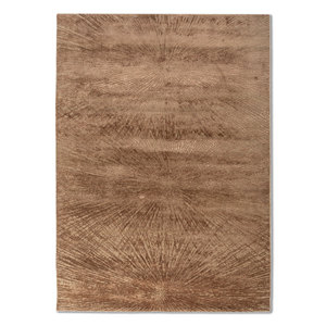 Uvenuti Abstract Pattern Beige & <b>Brown</b> Hand Knotted <b>Wool</b> & Bamboo Silk Rug for Home LRB-5005 - Product Image 1