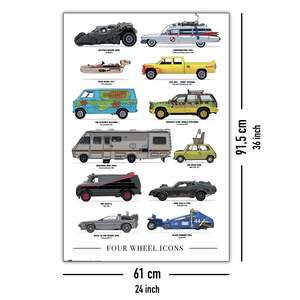 Modern Four-Wheel Icon <b>Poster</b> Made of Paper for Wall Decor - Product Image 4