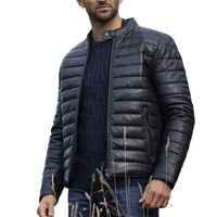 Blouson de moto classique personnalisable en cuir de vache et de mouton, matelassé horizontalement, avec fermeture éclair et capuche, grande taille, coupe-vent pour l'hiver