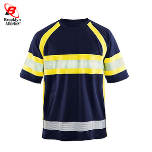 Hi Vis เสื้อยืดแขนสั้นเพื่อความปลอดภัยสีดําแบบสีย้อนแสงสองโทน - Product Image 3