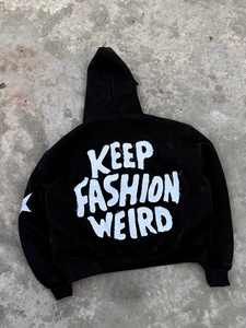 เสื้อฮู้ดดี้ทรงหลวมสไตล์วินเทจ ลวดลายปักแบบทำเก่า ล้างสีแบบแอซิด ผลิตตามสั่ง (OEM) สำหรับผู้ชาย - Product Image 6