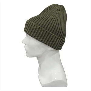 Adult Sizes Wholesale Custom Logo Winter Beanie wholesale Ribbed <b>Acrylic</b> Knit Slouchy Cuff Winter Hat Blank Beanies unisex - Product Image 1