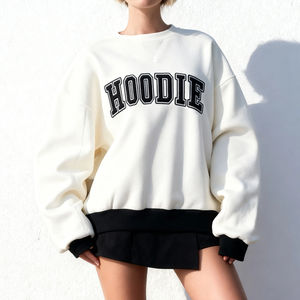 Sudadera de Cuello Alto Holgada y Transpirable de Felpa de Algodón Grueso de Alta Calidad para Mujer, Estilo Casual - Product Image 1