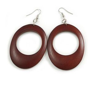 Boucles d'oreilles en bois de forme abstraite - Product Image 2