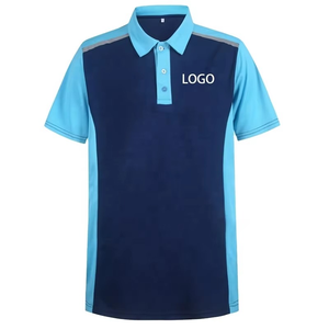 Camisa de algodón liso con estampado bordado poliéster Spandex secado rápido transpirable deporte Golf hombres uniformes trabajo Polo camisa - Product Image 1