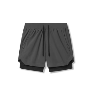 Custom Wholesale <b>Mens</b> 2 in 1 <b>Compression</b> Workout <b>Shorts</b> Mesh Fitness Running Gym <b>Shorts</b> with Liner & Pocket - Product Image 5