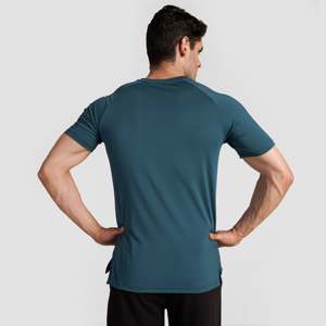 T-shirt en maille 100 % polyester, couleur Teal uni, 200 g, en tissu tricoté Dry-Fit et compressé, coupe ample, imprimé sérigraphié - Product Image 1
