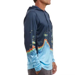 เสื้อฮู้ดสำหรับตกปลากันแดดพร้อมหน้ากากเสื้อเจอร์ซีย์ตกปลาแบบระเหิดแขนยาวป้องกันรังสียูวี100% ผ้าคอตตอน - Product Image 6