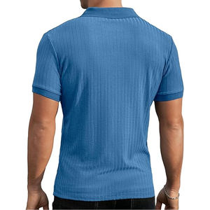 Hombres elegantes para camisa Tejido de punto Secado rápido Precio de alta calidad para ropa de calle informal Mezcla de algodón y poliéster de moda - Product Image 6