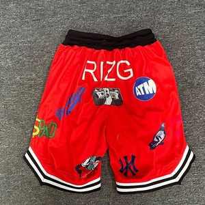 Short de basket-ball de sport américain brodé personnalisé 100% coton séchage rapide décontracté été hommes Fitness entraînement Shorts de sport - Product Image 6