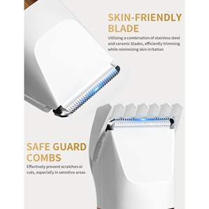 Tondeuse électrique étanche IPX7 rechargeable pour femmes, rasoir bikini humide/sec à chargement USB pour le corps et la zone pubienne - Product Image 6