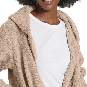 Veste polaire Sherpa pour femme respirante à capuche hiver léger confortable toutes tailles disponibles fabricant OEM - Product Image 5