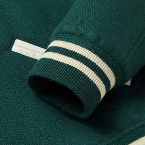 Veste universitaire unisexe, style streetwear, manteau d'hiver en laine/cuir, respirant, écologique, vêtement d'extérieur décontracté, logo sur le devant - Product Image 5