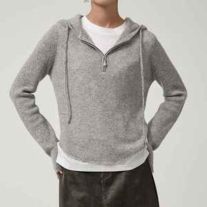 เสื้อฮู้ดผู้หญิงแบบเรียบง่าย สีพื้น แฟชั่นใหม่ - Product Image 2