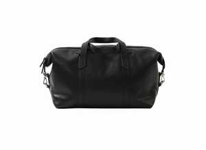 Vintage <b>Black</b> Leather Luxury Weekender Duffle <b>Bag</b> for Men-Lightweight <b>Large</b> Capacity Travel Luggage with Shoulder Strap - Product Image 5