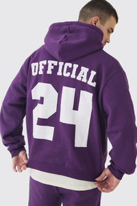 Sudadera con capucha oficial cuadrada de gran tamaño púrpura alta más vendida y Jogger relajado ropa de calle de peso pesado diseño personalizado - Product Image 2