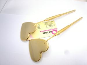Miroir de maquillage d'inspection de cils antistatique de précision plaqué or en forme de coeur avec logo personnalisé en acier inoxydable de haute qualité - Product Image 3
