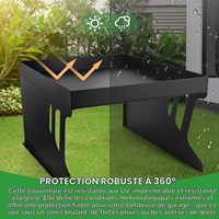 Abri de rangement pour équipement extérieur, garage pour tondeuse robot, jardinière sur le toit, abri de voiture noir pour robot