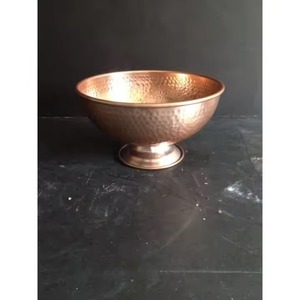 Bol de service en cuivre écologique de luxe poli avec logo personnalisé, doré, pour l'exportation depuis l'Inde - Product Image 1