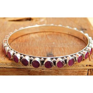 กำไลเงินสเตอริ925พร้อมพลอยทับทิมทำด้วยมือเครื่องประดับแฟชั่นของขวัญสำหรับขนาด2-4 - Product Image 5