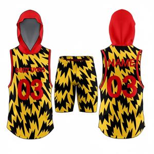 Nouvelle conception de maillot de football personnalisé à capuche sans manches 7v7, vêtements de sport d'équipe, design par sublimation, ensembles respirants, uniforme de maillot - Product Image 6