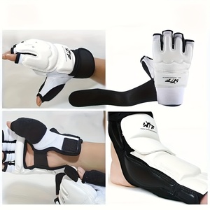 TaekwondoGloves ayak muhafızları Set PVC güvenli Fit yetişkin yarı<span class=keywords><strong>m</strong></span> parmak boks Sanda koruyucu donanı<span class=keywords><strong>m</strong></span> gelişmiş kavrama eğitim yarışması - Product Image 5