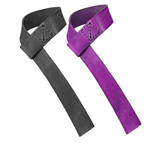 Protection de poignet d'haltérophilie lourde bande de poignée de musculation sangles de levage en cuir de vachette pour le soutien d'entraînement de forme physique - Product Image 3