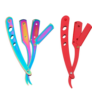 มีดโกนขอบตรงสแตนเลสสำหรับผู้ชายแบบมืออาชีพมีดพับได้ด้วยมือเครื่องมือโกนขน - Product Image 2