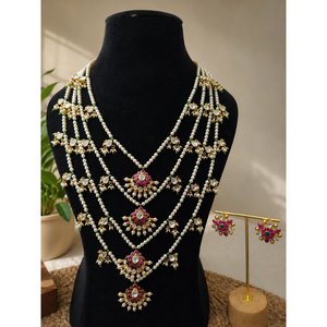 Ensemble collier et boucles d'oreilles en argent sterling 925 avec moissanite Advik Rani pour femmes, bijoux de mariée indiens, fabricant en gros - Product Image 3