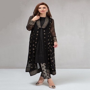 Ensemble Salwar Kameez indien pakistanais en soie et lin pour femmes, tendance, imprimé gaufré, haute qualité - Product Image 3
