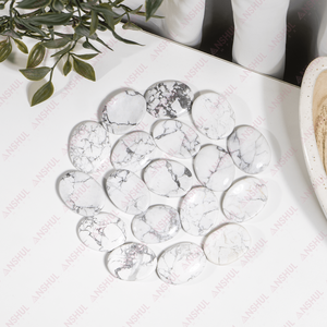 Wholesale Bulk Selling White Howlite Oval Shape Worry Stone Polished Thumb Stone For Decoration Meditation Pocket Healing Stone - Product Image 2