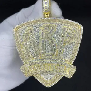 All Bout Paper BIG Luxury Baguette et Round Moissanite Diamond ABP Iced Out Pendant pour Unisex Hip Hop Fashion - Product Image 4