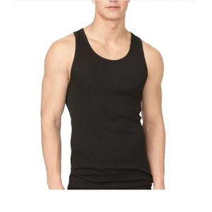 Camisetas sin mangas informales para hombre 100% algodón al por mayor con logotipo personalizado bordado cómodo color sólido proveedor de Bangladesh - Product Image 5