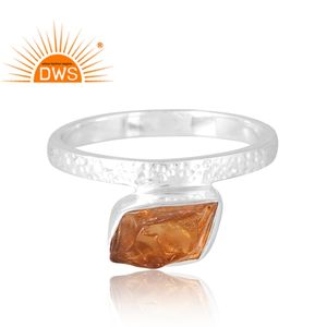 แหวนพลอยซิทรีนธรรมชาติทำจากเงินสเตอร์ลิง925เครื่องประดับออกแบบได้ตามต้องการของขวัญสำหรับผู้หญิงสำหรับผู้หญิง - Product Image 3