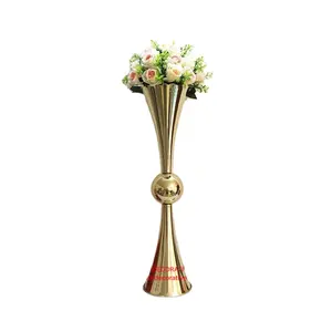 Mạ Vàng Cưới Bảng Trung Tâm Flower Vase Sang Trọng Đến Hình Dạng Với Bóng Designer Flower Lọ & Chậu Trong Giá Bán Buôn