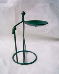 Soporte de pilar de vela de placa de hierro redondo negro para decoraciones navideñas y navideñas para bodas - Product Image 3