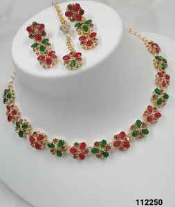 Conjunto de joyas chapadas en oro Kundan tradicional indio y conjunto de collar de cobre para mujeres y niñas accesorios indios joyería Mujer - Product Image 4